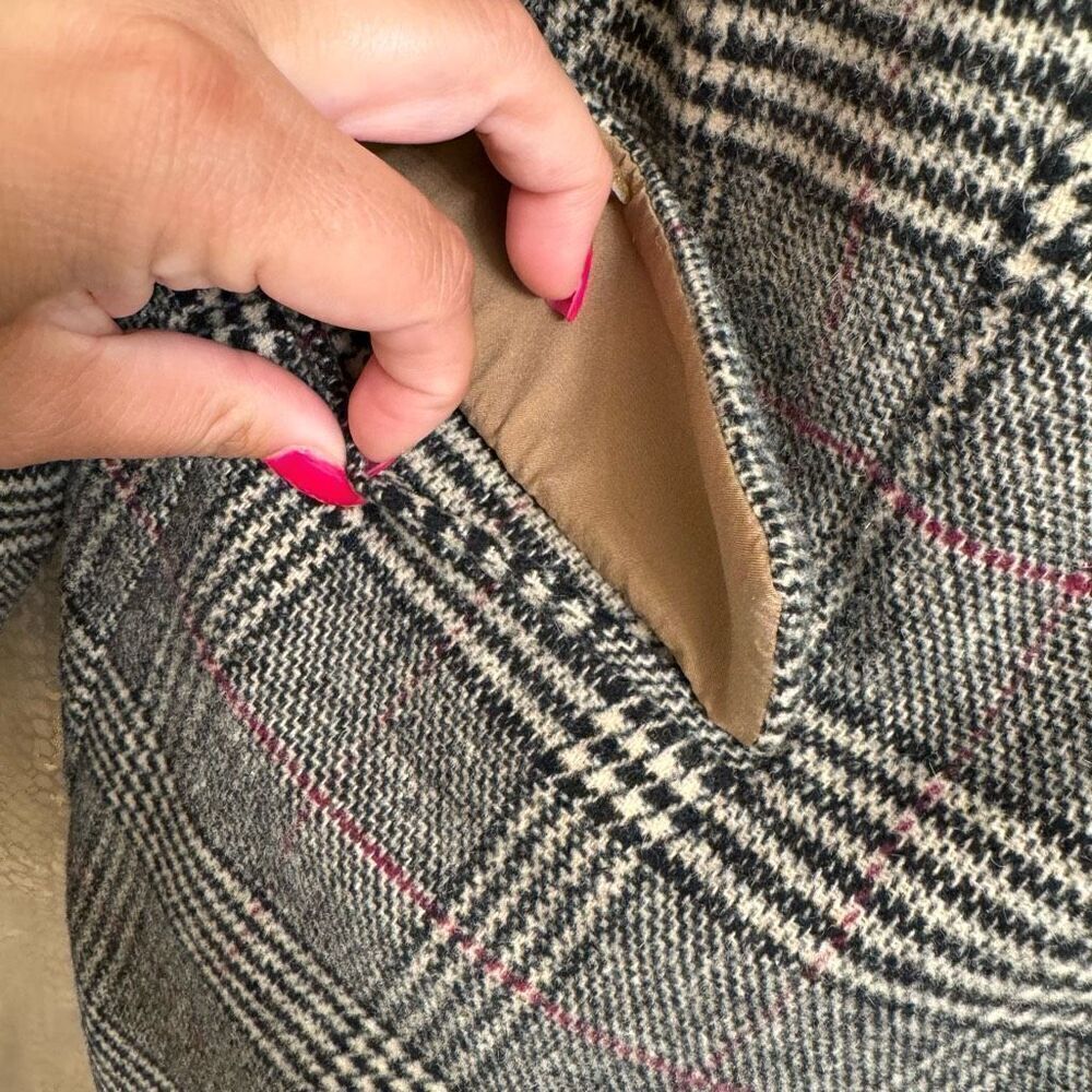 The Drop Women's Blake Tweed Plaid Long Blazer XL NWOT - Picture 4 of 12